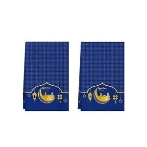 Ramadan Table Runner - Islamic Ramadan Decorations for Table - Muslim Decorations for Home Kitchen Dining Room 2Pcs Blue Napkin