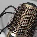 Hot Air Brush Dryer, Oval Brush for Blow Drying, Hair Dryer Brush One-Step Hot Air Styling Tools, 1000W, Ceramic Coating, 3 Heat Settings, 360 Swivel Cord, Black & Gold