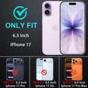 YKHJKLEC for iPhone 17 Case, Military Grade 3 in 1 Heavy Duty Shockproof/Drop Proof/Dust Proof Case with 2Pcs Tempered Glass Screen Protector (Navy Blue)
