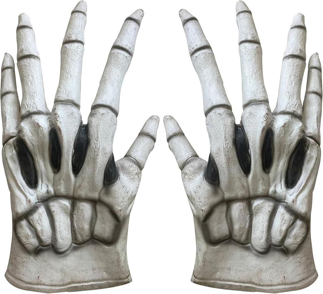 Latex Skeleton Gloves  Creepy Bone Hands for Halloween & Cosplay