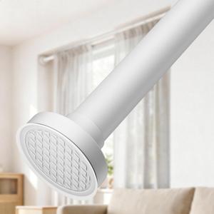 ALLZONE Adjustable Tension Curtain Rod, 40-157 inches, Heavy Duty Curtain Rods No Drilling, Anti-Slip Tension Rod for Window, Shower, Outdoor & Patio, Easy to Install, 1.26In Diameter, White