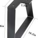 8 Inch Trapezoid Table Legs Black, DIY Furniture Metal Legs for Coffee Table, Bench Stool Cabinet Furniture Feet - Set of 2
