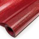Red Glitter HTV Heat Transfer Vinyl, 12" x 8ft lron on Vinyl, for T-Shirt Ironing, Vinyl HTV Easy to Cut and Weed, The Best Choice for DIY Creativity