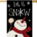 Let It Snow Snowman House Flag 28 x 40 Inch Merry Christmas Decorative Double Sided Burlap Small Flag Holiday Banners for Winter Xmas Farm House Yard Decoration