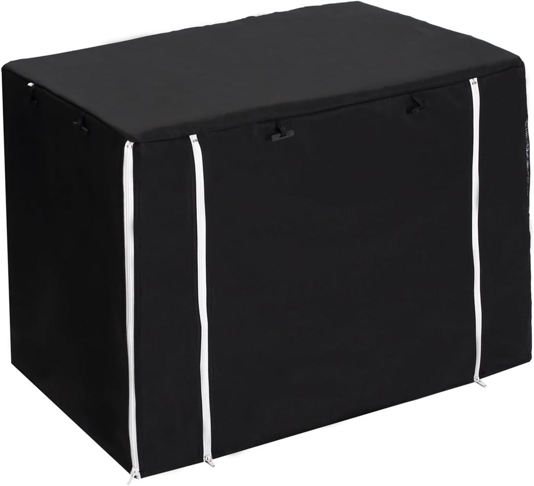 Morezi Dog Crate Cover for Wire Crates Kennel 2 Doors Heavy Duty Waterproof Windproof Soundproof Pet Cage Cover Home Decoration - Cover only - Black - Fits 24 Inch Crates