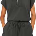 KISSMODA Two Piece Sets for Women Sweatsuit Casual Tracksuits Short Sleeve Tops and Shorts 2026 Lounge Outfits (Gray, XXL)