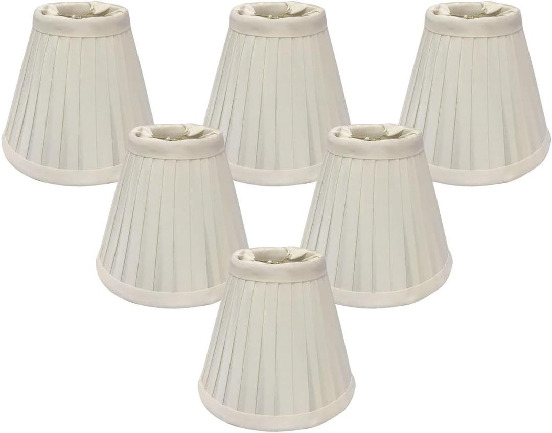Royal Designs, Inc. CS-841WH-6 Pleated Empire Chandelier Shade, 3 x 6 x 5, White, 6-Pack