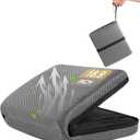 Airplane Seat Cushion Portable Travel Cushion for Comfort Foldable Stadium Pad with Breathable Fabric Seat Pad Perfect for Long Flights, Office, Bleacher, Camping (Plus Size - 18.9'', Dark Grey)