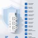 2 x ELEGRP Outlet Extender with 3 Rotating Surge Protector Outlets, Multi Plug Outlet Adapter with 3 USB Ports, Power Strip with Spaced Outlet Splitter for Home, Office, Travel, ETL Listed, White, 1 Pack