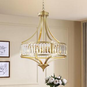 20" Modern Crystal Chandelier, 5-Light Gold Dinning Room Light Fixtures Over Table, Hanging Round Pendant Chandelier for Kitchen Island Entryway Bedroom Office Bathroom Stairwell 20" Modern Crystal Chandelier, 5-Light Gold Dinning Room Light Fixtures Over Table, Hanging Round Pendant Chandelier for Kitchen Island Entryway Bedroom Office Bathroom Stairwell
