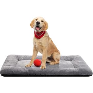 Dog Beds Crate Pad for Medium/Large Dogs Fit Metal,Ultra Soft, Washable & Anti-Slip Kennel Pad for Dogs Cozy Sleeping Mat,Gray 36inch
