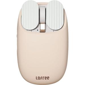 LOFREE Wavy Chips Dual-Mode Wireless Mouse with 5 Adjustable DPI Levels Compatible with Windows, MacOS, iOS, Android (Milk Tea)