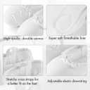 Canvas Ballet Shoes for Girls, Dance Practice Slippers Split Soft Leather Flat Shoes(Toddler/Little Kid/Big Kid) (White)