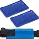 2 Soft Gel Ice Packs for Injuries Reusable with Extra Comfy Adjustable Cold Pack Wrap, Flexible Hot and Cold Compress