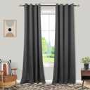 Mrs.Naturall 108 Inch Extra Long Curtains,Grommet Blackout Curtain Drapes for Living Room 2 Panels Set (Dark Grey)