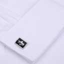 Alimens & Gentle Men's Dress Shirts French Cuff Long Sleeve Regular Fit Formal Tuxedo Cufflinks Shirt (White)