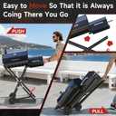 Portable Charcoal Grill with Smoking Function, Foldable Suitcase Design with Wheels, Multi-Tier Storage Rack & Waterproof Cover for Outdoor BBQ Parties (Blue)