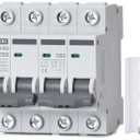 2 x Manual Transfer Switch, 63 Amp 120V/240V AC Dual 2-Pole DIN Rail Mount RV Transfer Switch, Single-Side Interlock Circuit Breaker MTS D2P C63