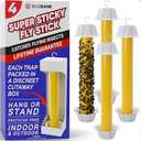 Fly Stick Sticky Fly Traps for Indoors Outdoor 4pk. Non-Toxic Super Sticky Hanging Flies Catcher Paper Tape Strips for Home. Catches All Bugs and gnats. Indoor Outdoor House Flying Insect Trap.