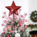 24 Pcs Red White Candy Cane Christmas Picks 16" Large Furry Spiral Curly Sprays Elf Ornaments Stems for Christmas Tree Topper Filler Party Vase Filler Wreath Garland