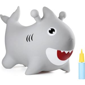 INPANY Shark Toys for 2 Year Old, Bouncy Animals for Toddler, Inflatable Shark Hopper Ball, Outdoor Indoor Ride on Rubber Hopping Horse Bouncer, Cool Birthday Gifts 3 4 Year Old Boy Girl Decorations