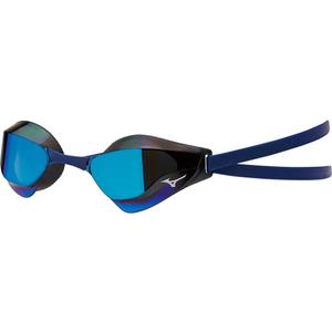 Mizuno GX-Sonic Racing Mirrored Swim Goggle (OSFA, Smoke Blue)