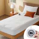 Bedsure Heated Mattress Pad Twin - Bed Warmer with Memory & Preheat Functions, 12-Hour Auto Off & 10 Heat Settings, Single Controller, Fast Heating, Jacquard Electric Mattress Pad Twin, 39"x75" (Twin)