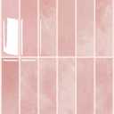 Peel and Stick Backsplash 3D Wall Tiles, Self-Adhesive, Oil Proof, Waterproof, Removable Wall Panels for Kitchen & Bathroom, Modern Design, Easy Install (10.7ft12x9 inch,14 Pack) (Pink)
