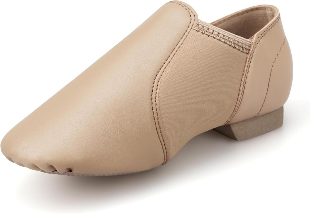 Stelle Jazz Shoes for Girls and Boys PU Leather Slip-On Jazz Dance Shoes (Toddler/Little Kid/Big Kid) (Brown)