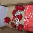 16 PCS Valentine's Day Napkins and Rings Set 8 PCS Red Cloth Napkins & 8 PCS Artificial Rose Napkin Rings Wedding Napkin Ring Holders Romantic Table Decor for Valentine's Day Anniversary Dinner Party