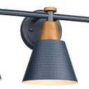 FEMILA Bathroom Vanity Light, 3-Light Modern Bathroom Light Fixture with Hammered Metal Shade Finish, Dark Blue Wall Sconce Lamp Lighting for Bedroom, 4FG59B-3W Blue