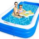 Sumbee Inflatable Pool for Kids and Adults, 120" x 72" x 22" Oversized Thickened Blow Up Family Swimming Pool for Outdoor Patio Backyard Garden Deck Summer Party Full Size Blue