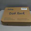 Dish Drying Rack Kitchen 2-Tier 304 Stainless Steel Dish Racks for Kitchen Counter,Dish Strainer with Adjustable Draining Tray,Drying Rack with Water Cup Hook & Cutlery Holder,Black