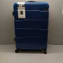 Coolife Luggage Expandable(only 28") Suitcase PC+ABS Spinner Built-In TSA lock 20in 24in 28in Carry on (Caribbean Blue., L(28in).)