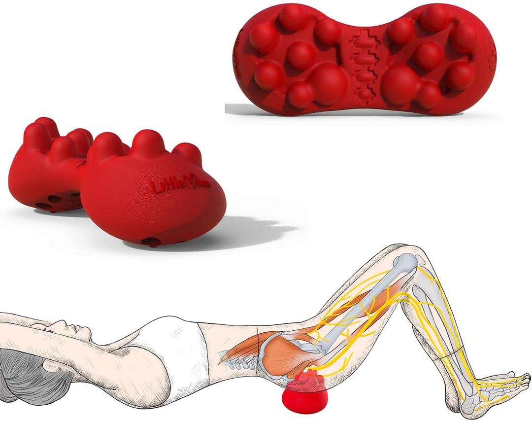 Back Trigger Point Massager, Gluteus Massager, Myofascial Release Piriformis Syndrome, Release Knots, Relieve Back Strain Pain (Red)
