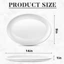 Dandat 36 Pcs Large Serving Platters Oval Trays White Plates Serving Dish for Wedding Party Restaurant Home Steak, Taco, Sushi, Appetizer, Cake (14 Inch)