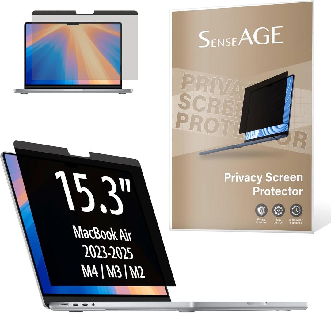 SenseAGE Magnetic Privacy Screen Filter for MacBook Air 15.3 inch, Easy On/Off Anti-Blue Light Privacy Screen Protector, Compatible with MacBook Air 15.3 inch 2023-2025 (M2/M3/M4)