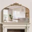 40"x30" Gold Large Antique Mirror, Vintage Baroque Mirror with Ornate Beaded Frame for Home Decor - Living Room, Entryway, Bathroom, Fireplace