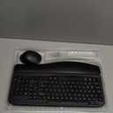 Wireless Keyboard and Mouse Combo, Wave Keys FullSized Ergonomic Keyboard with Cushioned Plam Rest, Phone Holder, Comfortable Natural Typing, 2.4G Cordless Set for Computer, Laptop, PC, Mac, Windows