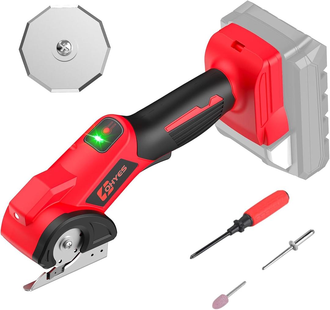 Cordless Electric Scissors Fit for Milwaukee 18v Battery 440RPM Rotary Cardboard Cutter For Fabric Carpet Plastic(Battery not included, Added replacement blade)
