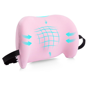 Lumbar Support Pillow for Office Chair, Car Lumbar Pillow Lower Back Pain Relief, Memory Foam Back Cushion with Adjustable Straps, Ergonomic Chair Back Pillow for Gaming Chair, Car, Bed (PINK)
