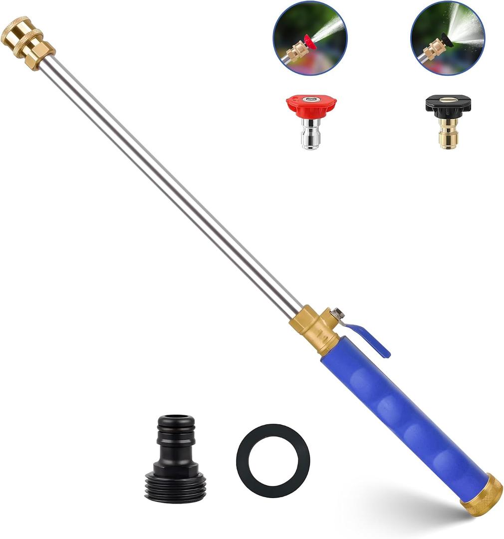 2026 Upgraded Jet Nozzle Power Washer for Garden Hose, 2-In-1 High Pressure Hose Nozzle with 2 Different Nozzles and Quick Connectors, High Pressure Washer Tools For Patio Pet Car Window Washing