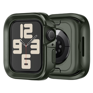 6 x Bisikor 2 in 1 Metal Case Compatible with Apple Watch Series 6/5/4/SE 44mm Case, Rugged Protective Bumper with Shockproof Silicone Cover for iWatch 44mm (Army Green)