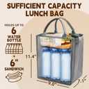 Axcone Insulated Lunch Box for Women men, Reusabl Lightweight Leakproof Lunch Tote Bag, Water-Resistant Tyvek Material Adult Cooler Bag for Work, Picnic, Travel,Grey (Gray)