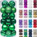 XmasExp 60mm/2.36" Christmas Ball Ornaments Shatterproof Christmas Ornaments Set Decorations for Xmas Tree Balls - 24ct (2.36'', Green)