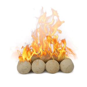15pc Round Fire Stones,Ceramic Fire Balls Set for Indoor and Outdoor Fire Pits Fire Bowl or Fireplaces Accessory