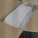 GREENSTELL Small Vanity Stool Chair with Storage and Folding Back, 13.4" x 15" x 30" Square Faux Fur Soft Ottoman, 4 Metal Legs with Anti-Slip Feet, Furry Padded Seat for Makeup, Bedroom, White