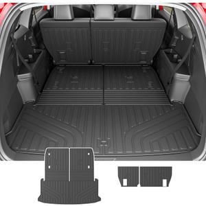powoq 7 Seats Cargo Mat Compatible with 2024-2026 Lexus TX350 TX500H TX550H+ Cargo Liner Trunk Mat TPE Backrest Trunk Liner Replacement for 2024 2025 2026 Lexus TX Accessories