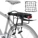 Bike Cargo Rack w/Fender & Bungee Cargo Net & Reflective Logo,Quick Release Mountain Road Bicycle Rear Racks,Universal Adjustable Bike Luggage Touring Carrier Rack,Large Capacity Bike Pannier Rack