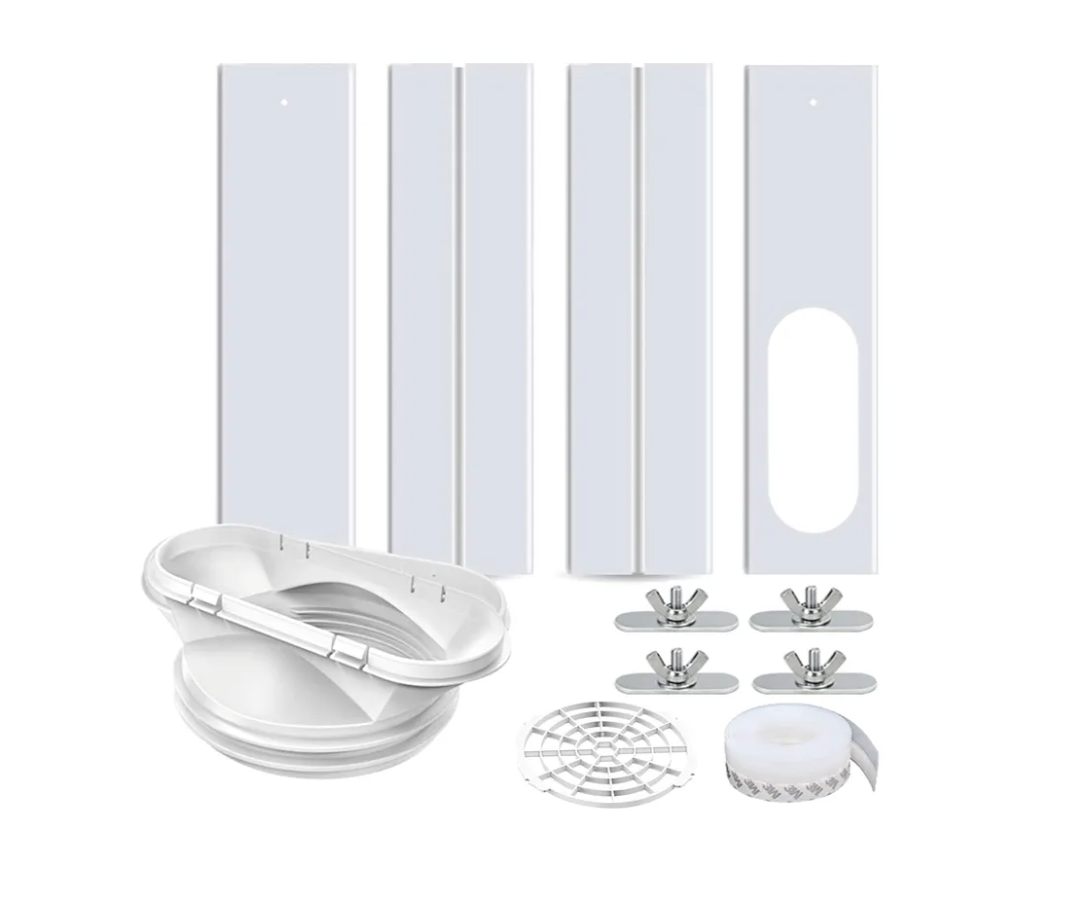 Portable Air Conditioner Window Kit,2-in-1 Universal Window Seal for 5.1"/5.9" Exhaust Hose and Tumble Dryer,Mobile A/C Window Vent Seal Kit with 4 Adjustable Seal Plate